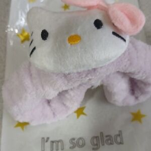 Hello Kitty Lavender Plush Headwrap with Pink Bow